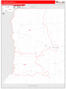 St. Helena Parish (County), LA Digital Map Red Line Style